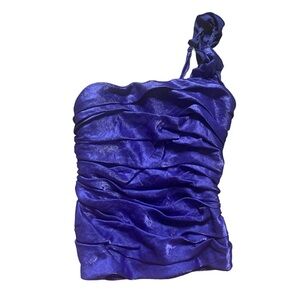 2b Bebe Royal Blue Ruched Tube Top M